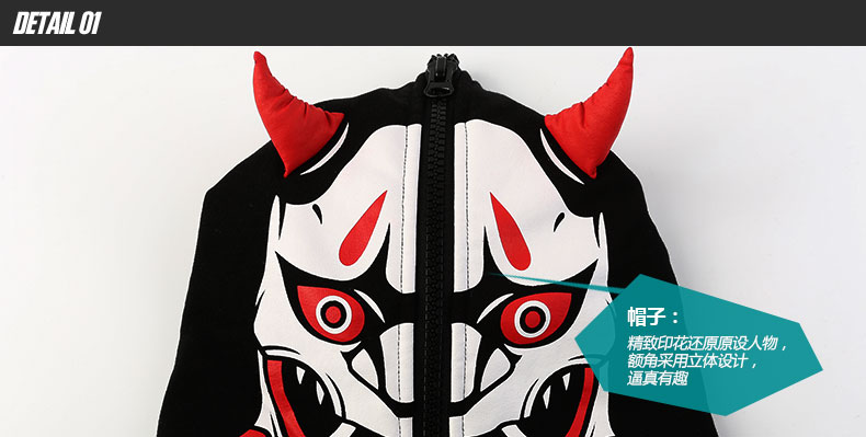 Overwatch Oni Genji Mask Cosplay Hoodie Quality OW Hero Sweatshirt
