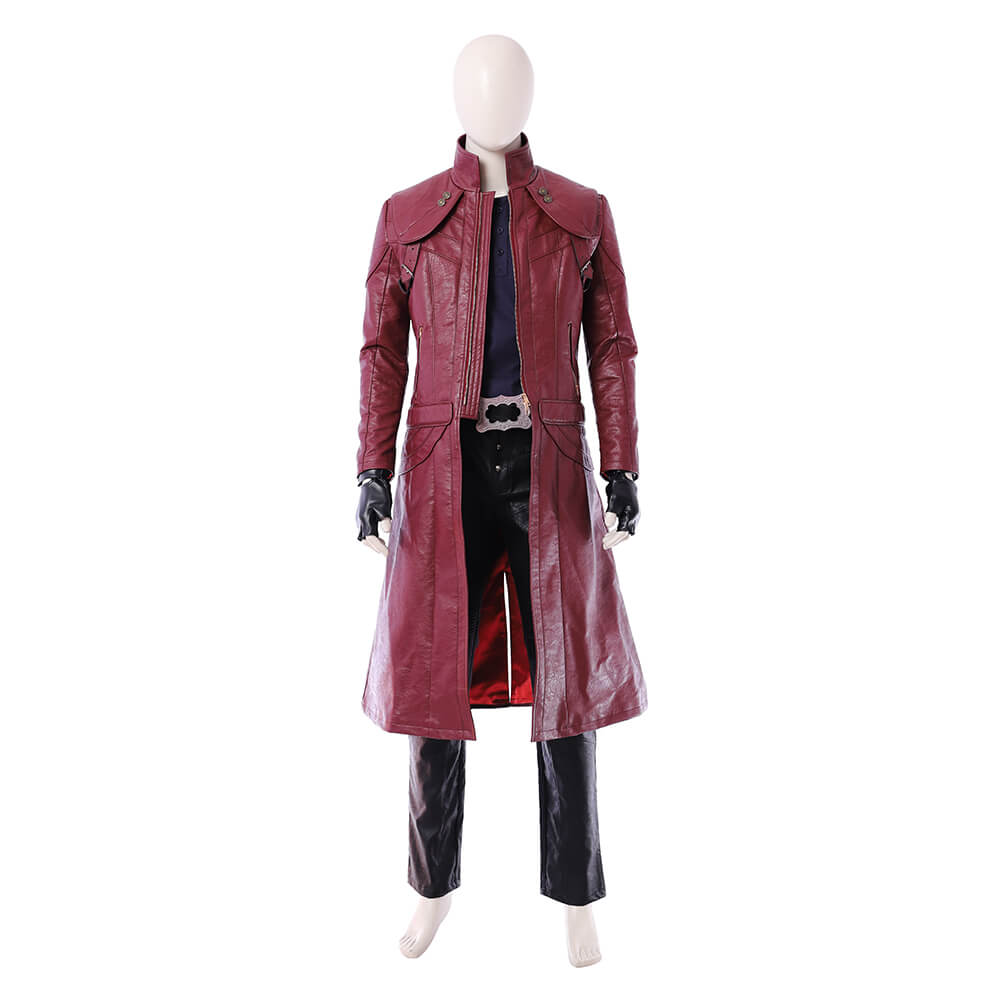 Devil May Cry Cosplay Costume DMC 5 Dante PU Leather Jacket | WISHINY