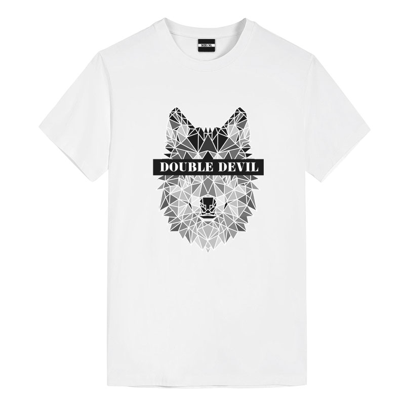 Camiseta de design geométrico de lobo | WISHINY
