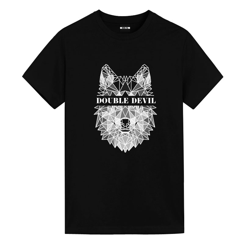 Camiseta de design geométrico de lobo | WISHINY
