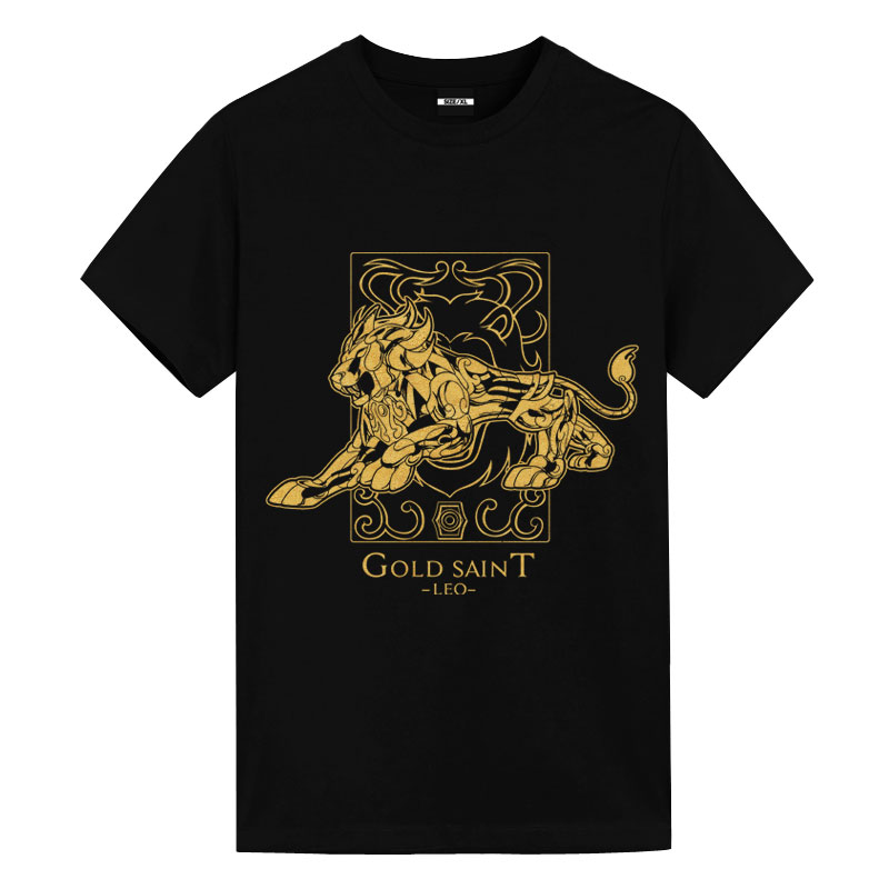 Saint Seiya Leo Black T-Shirts Anime T Shirt Design