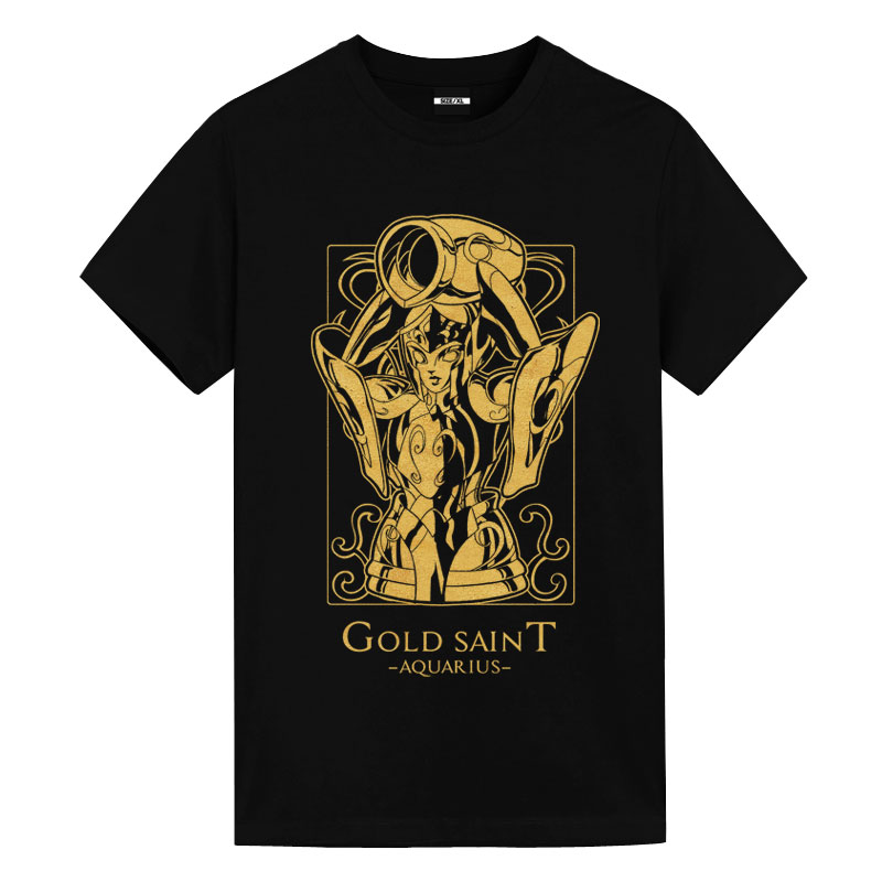 Saint Seiya Aquarius Black T-Shirts Anime Shirt Design