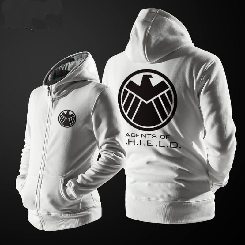 Agents of Shield Hoodie For Mens Black Zipper Sweatshirt WISHINY