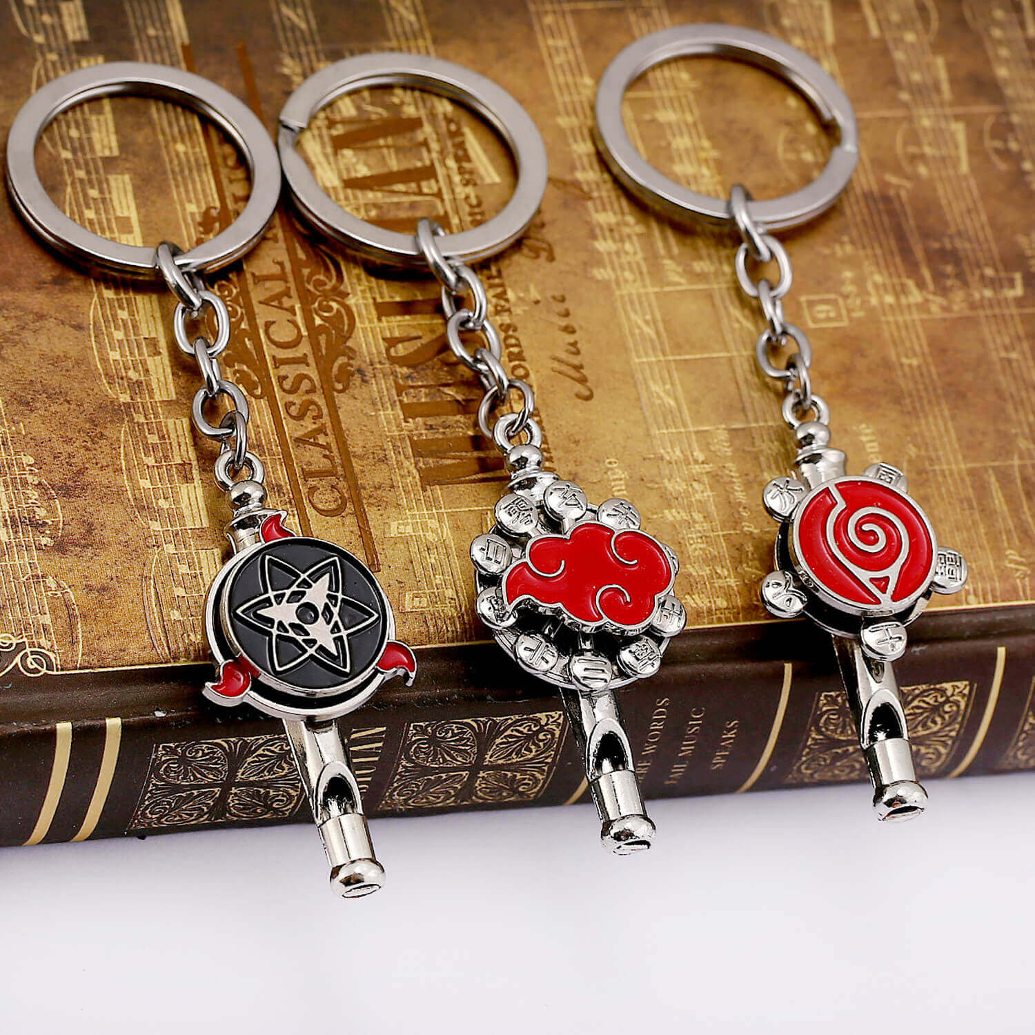 Anime Naruto Rotating Akatsuki Uzumaki Whistle Keychain Jewelry | WISHINY