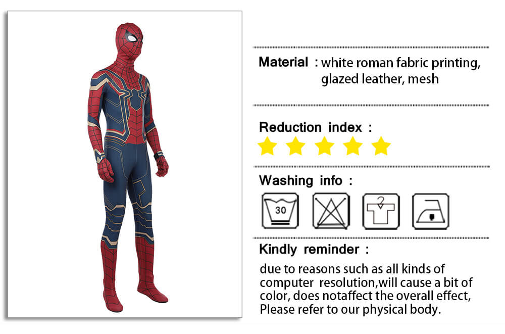 Avengers Infinity War Spiderman Cosplay kostým Tom Holland kostým
