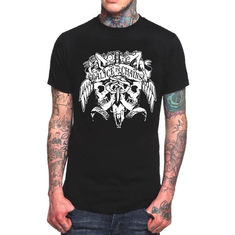 Black Heavy Metal Alice In Chains Band Tshirt | WISHINY