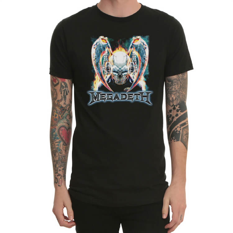 Black Heavy Metal Megadeth Rock T-Shirts 