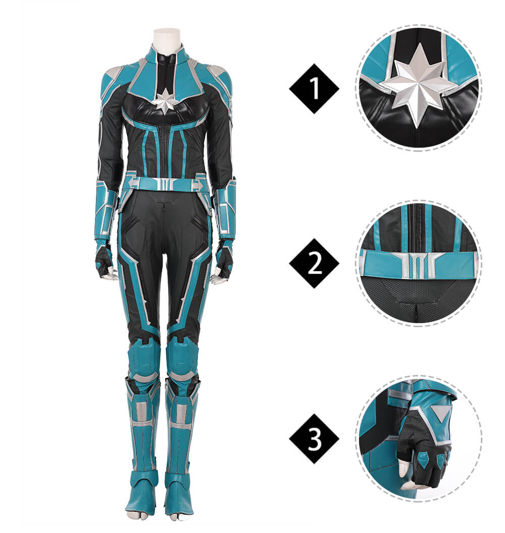 Captain Marvel Cosplay Costume Women Carol Danvers Jumpsuits | WISHINY