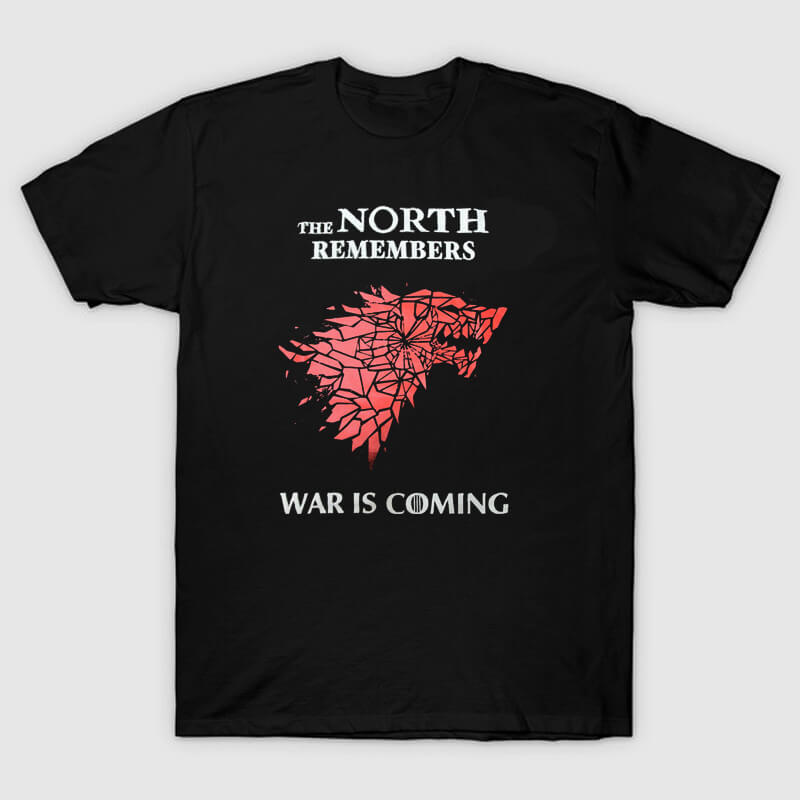 Cool Red Stark Wolf T-shirt Winter is Coming Tee