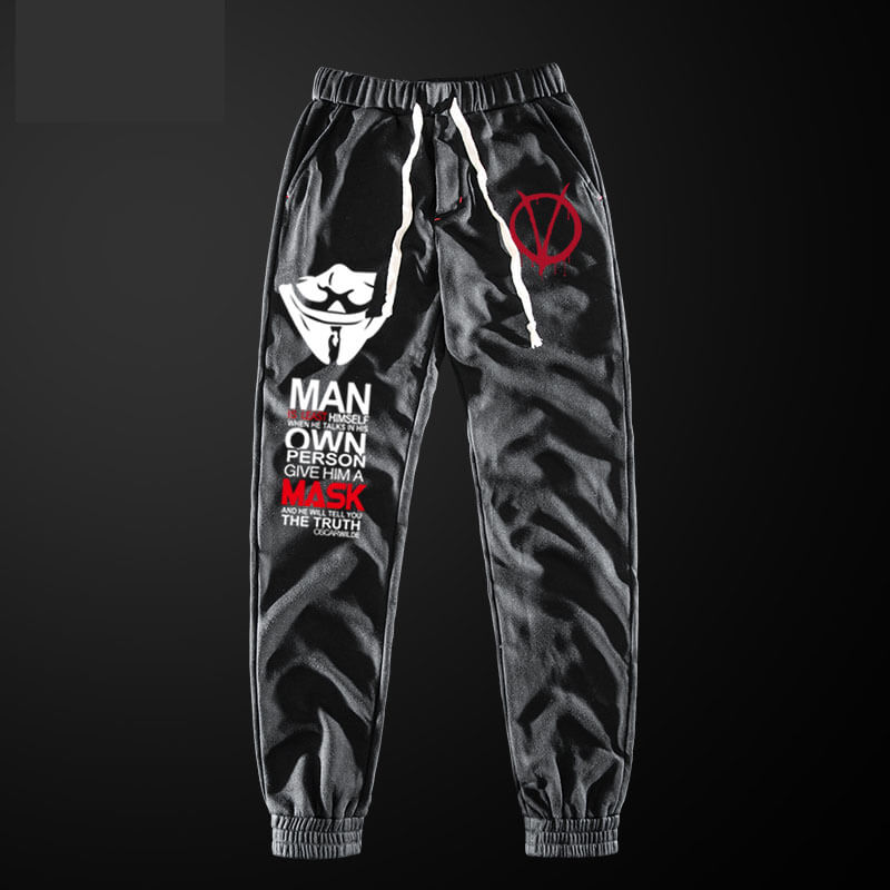 Cool V for Vendetta Sweatpants With Pockets | WISHINY