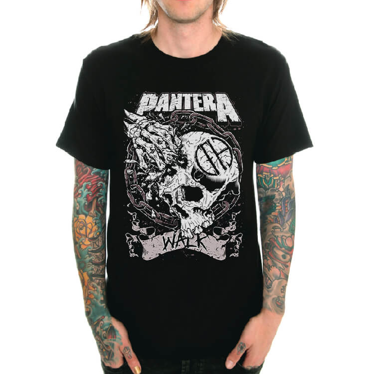 Heavy Metal Pantera Walk T-shirt Black Mens Tee | WISHINY
