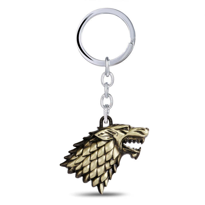 Game of thrones House Stark Keyring Keychain Song of Ice & Fire Metal Key Rings\ 