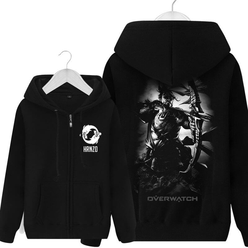 Over Watch Hanzo Hoodie For Boys Black Sweater
