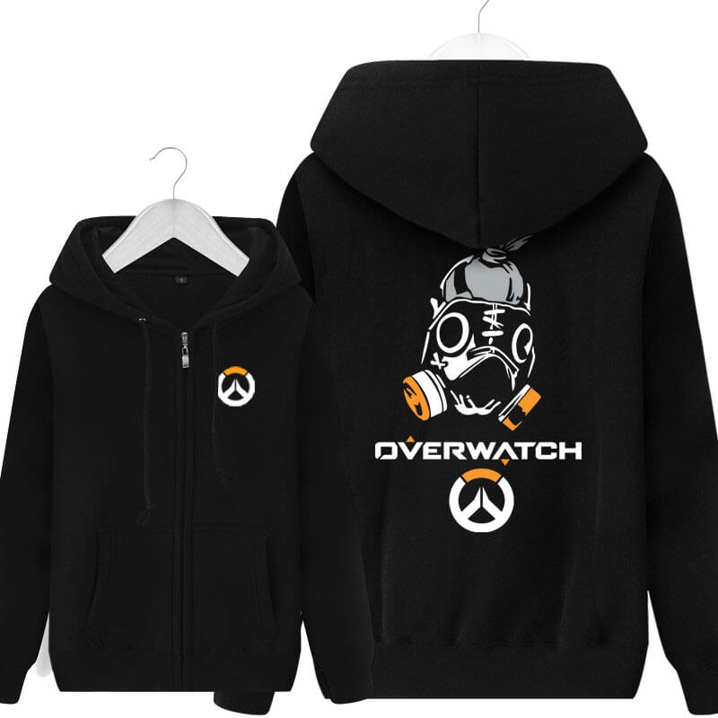 Overwatch Roadhog Hoodie For Mens Black Sweatshirt Merch