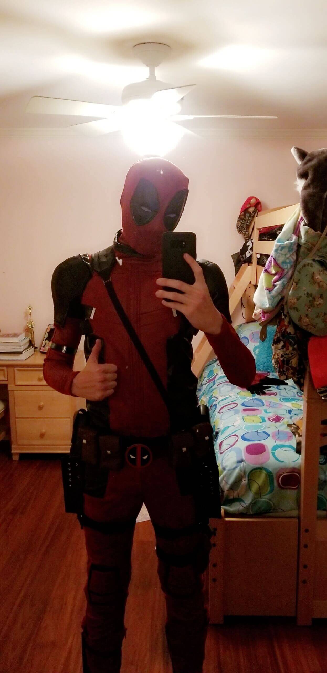 Quality PU Leather Deadpool 2 Cosplay Costume Wade Wilson Red Jumpsuit ...