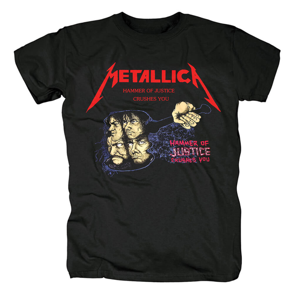 Quality Metallica Hammer Of Justice Crushes You T-Shirt Us Metal Tshirts