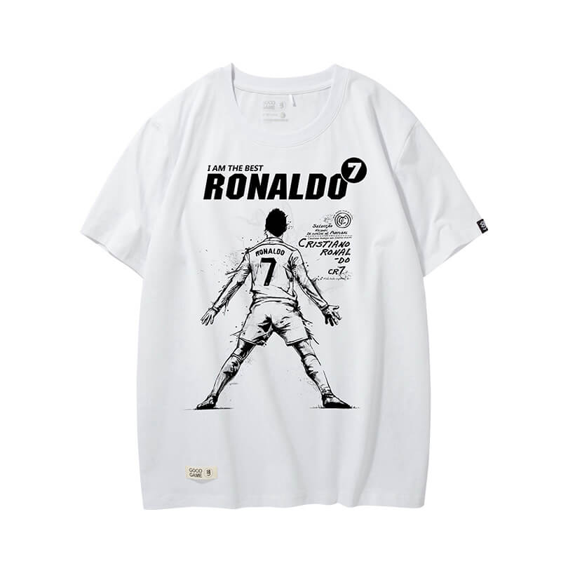 品質ポルトガルロナウドTシャツCr7ホワイトTシャツ | WISHINY