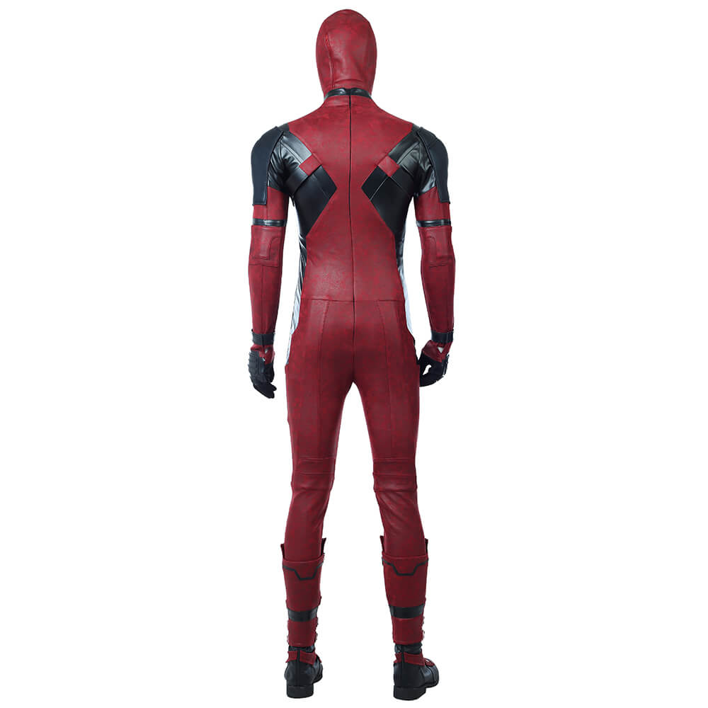 <p>Quality PU Leather Deadpool 2 Cosplay Costume Wade Wilson Red Jumpsuit Costume</p>
