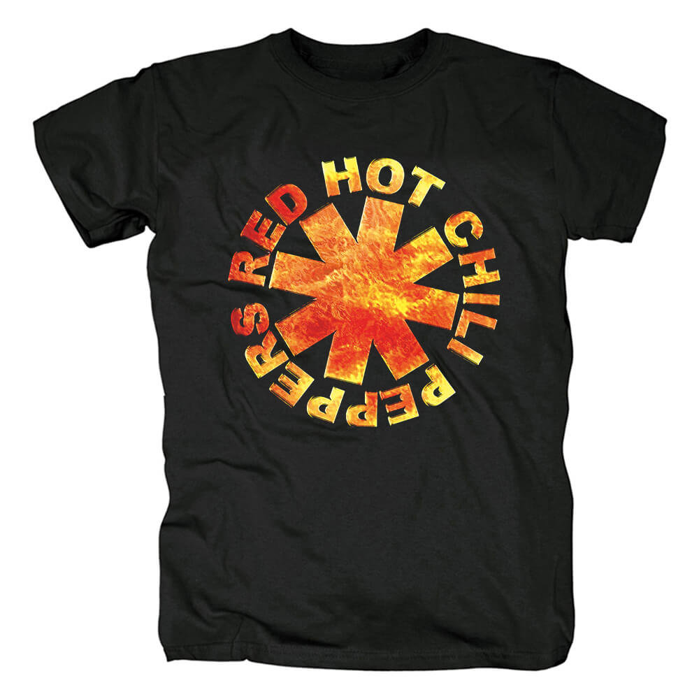 Red Hot Chili Peppers Stencil Black T-Shirt Hard Rock Graphic Tees