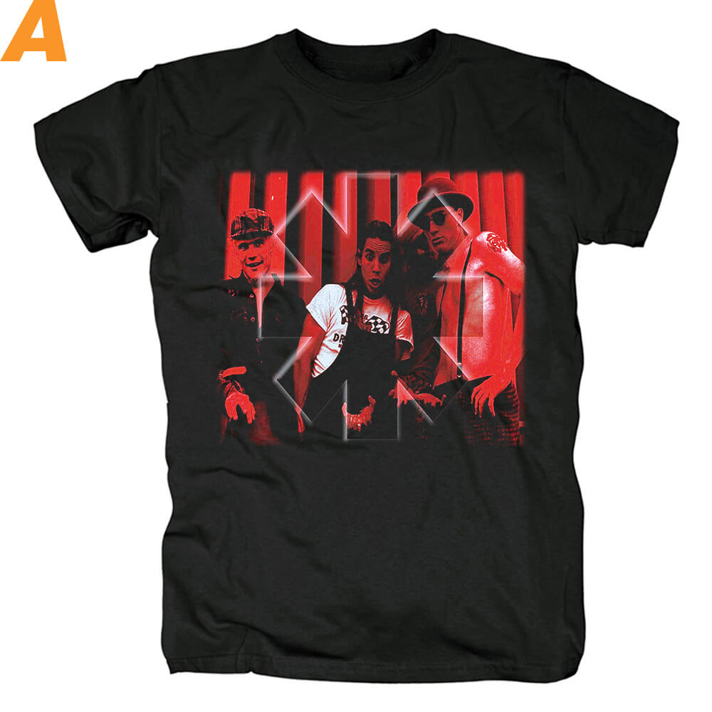 Red Hot Chili Peppers Stencil Black T-Shirt Hard Rock Graphic Tees ...