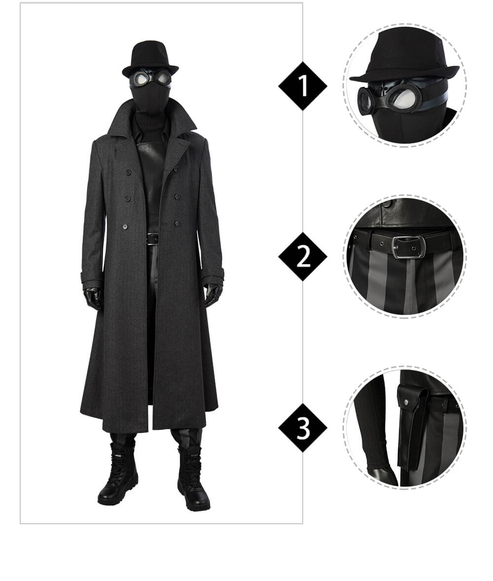 Spider-Man Noir Cosplay Costume Into the Spider-Verse Cosplay