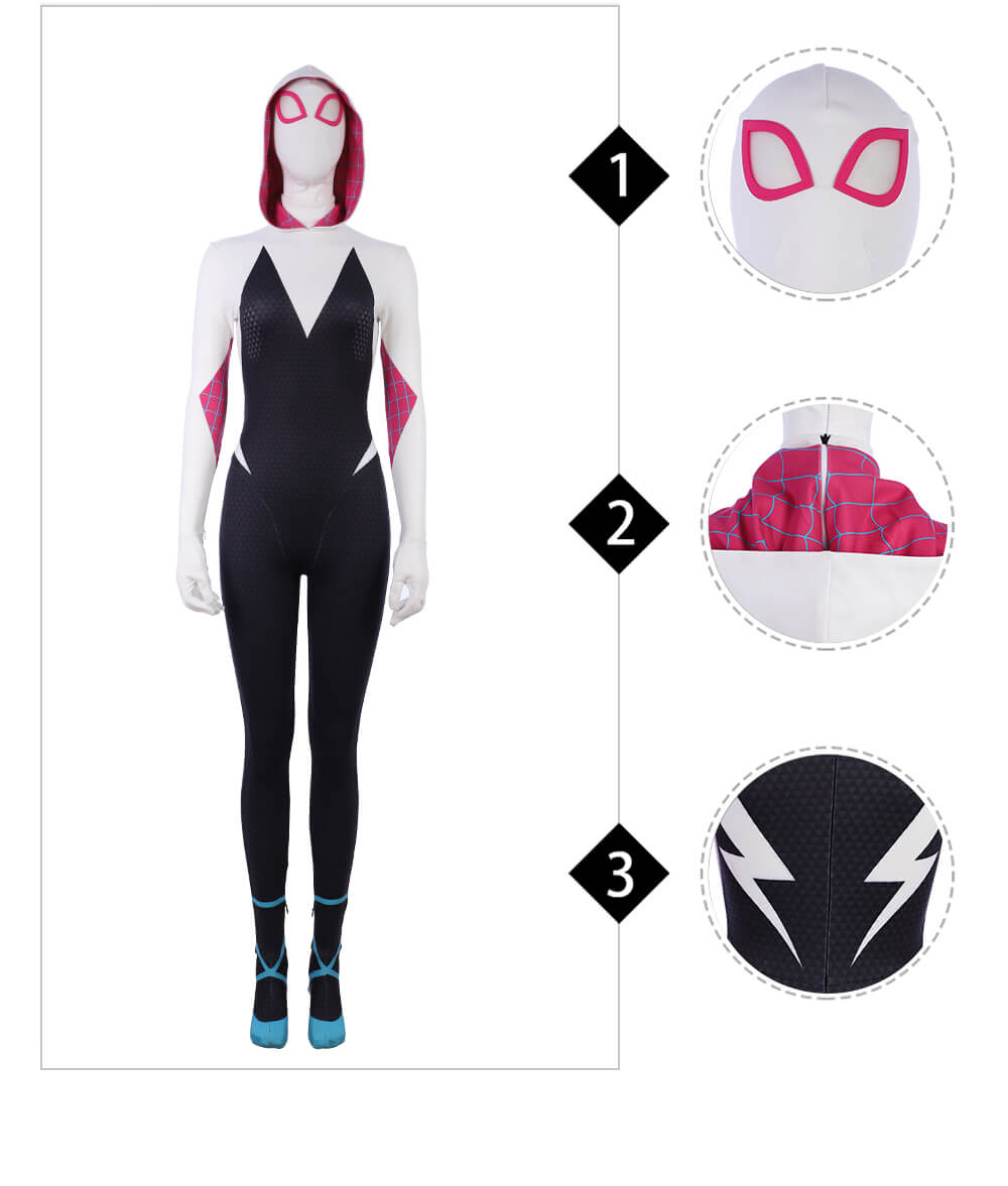 Into The Spider Verse Halloween Costumes Spider-Gwen Jumpsuits