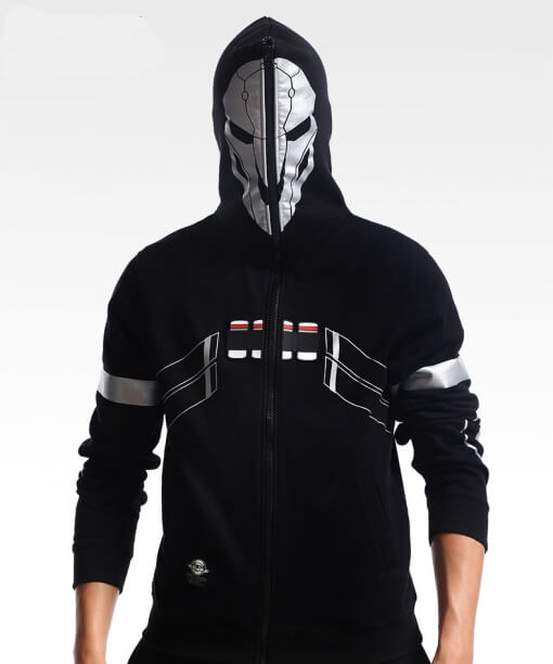 Kualitas Overwatdh Reaper Cospaly Hoodie lengkap Zipper kaus untuk anak laki-laki