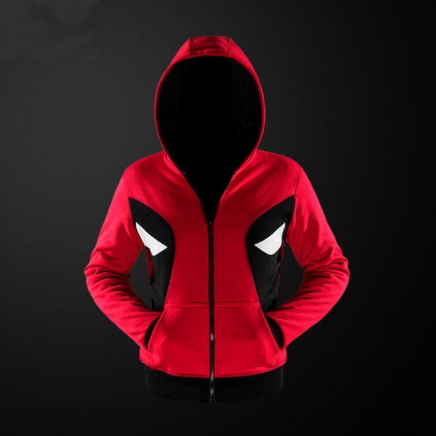 Jakość Deadpool Cosplay Bluza z kapturem Red superhero dla młodzieży