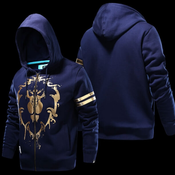 Qualidade wow Alliace logo capuz mundo de Warcraft ouro Lion Sweater