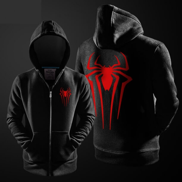 Mát mẻ Spiderman Zip lên Hoodie Marvel siêu anh hùng áo len cho nam giới