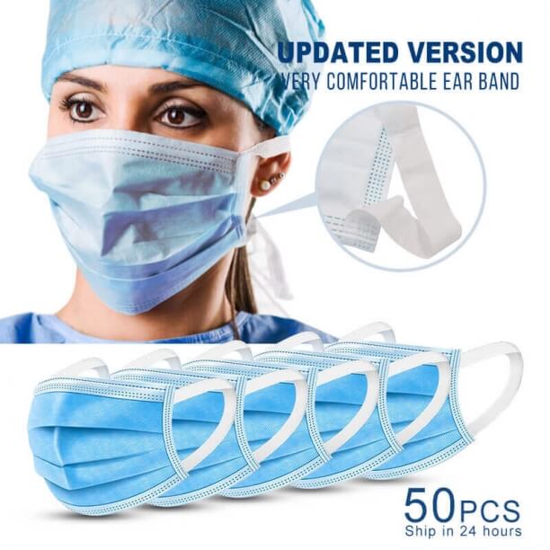3-Ply PM2.5 Disposable Anti-Dust Surgical Medical Mask Earloops Masks Anti-dust virus Safe KN95 Mask