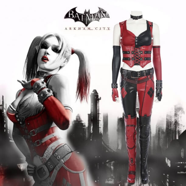 <p>Batman Arkham Knight Costume Harley Quinn Halloween Cosplay Costume</p>
