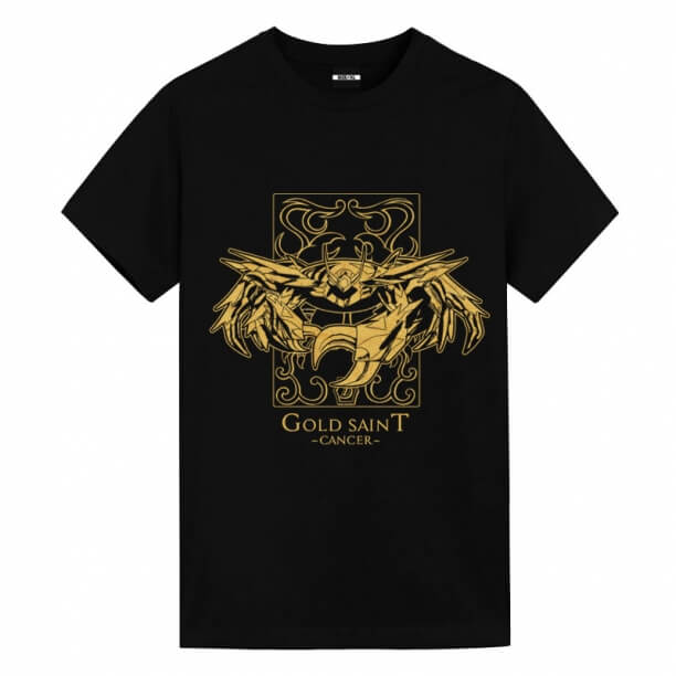 蟹座黒のTシャツ聖闘士星矢日本のアニメTシャツ