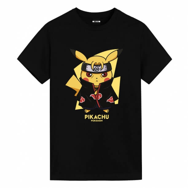 Pokemon Uchiha Itachi Pikachu Tshirt Anime ubrania dla mężczyzn