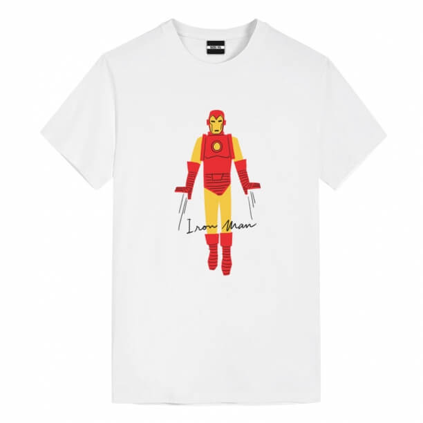 Tee Shirt Iron Man White Marvel T Shirt