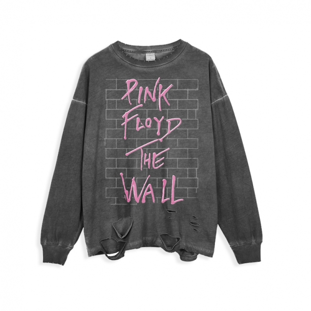 <p>Camiseta de manga larga rasgada Rock Pink Floyd camiseta</p>
