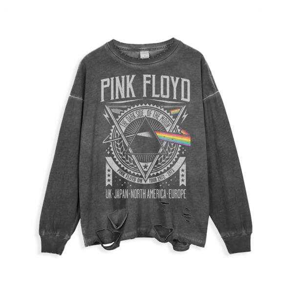 <p>Ripped Long Sleeve Tshirt Rock Pink Floyd T-shirt</p>
