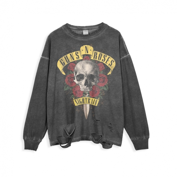 <p>Guns N' Roses camisetas de estilo retro destrozadas musicalmente</p>
