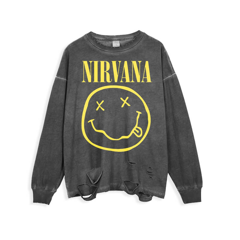 <p>Rock Nirvana Tee Hip Hop Retro Estilo T-Shirt</p>
