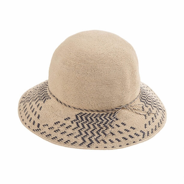 Ladies Summer Travel Wild Straw Hat Handmade Portable Beach Holiday Sun Hat Beige