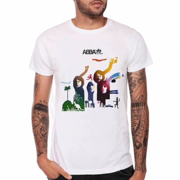 Abba Kaya T-Shirt Beyaz Ağır Metal Gömlek