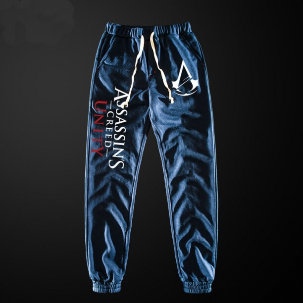 Assassin's Creed Sweatpants Men Blue Pencil Pants