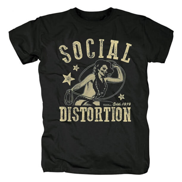 Distorção Social Da Faixa Camisetas T-Shirt Do Punk Rock Do Metal De Califórnia