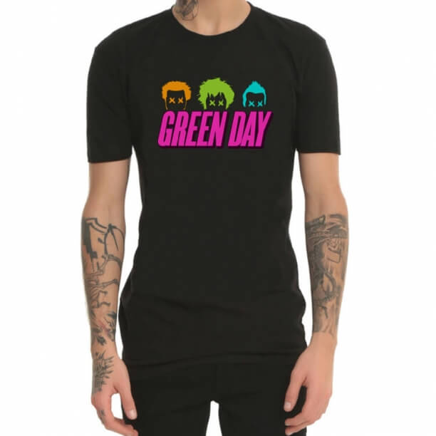 Negru verde zi grele metal tricou rock 
