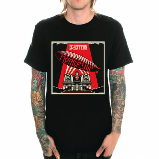 T-shirt noir de Zeppelin de métal lourd mené 