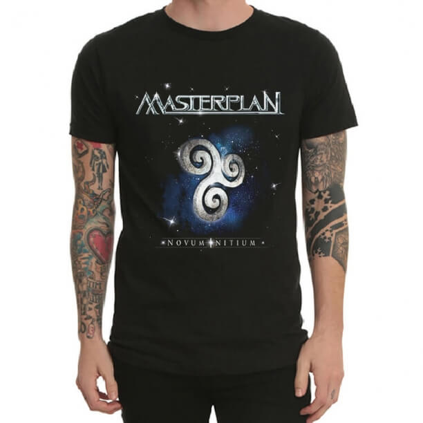 Black Heavy Metal Masterplan Rock Tee Shirt 