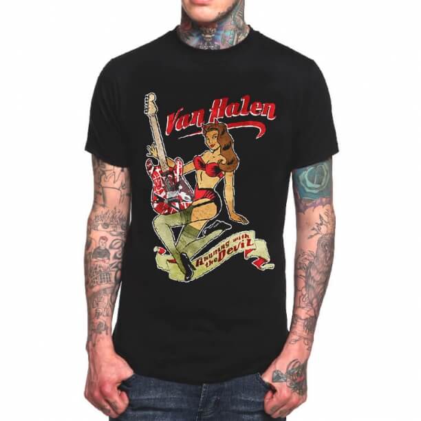 Siyah Ağır Metal Van Halen Kaya Tişört