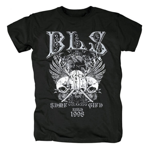 블랙 라벨 사회 티셔츠 금속 펑크 록 티셔츠