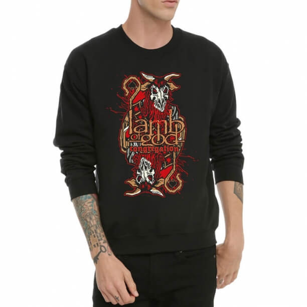 Black Lamb of God Crew Neck Hoodie Cool