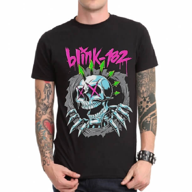 Blink 182 Kaya T-Shirt Siyah Ağır Metal Band Tee